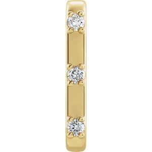14K Yellow Gold 1/10 CTW Natural Diamond Single Cuff Earring