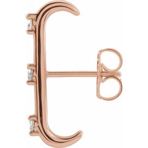 14K Rose Gold 1/10 CTW Natural Diamond Single Cuff Earring – image 2
