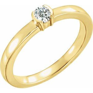14K Yellow Gold 1/5 CTW Natural Diamond Family Stackable Ring