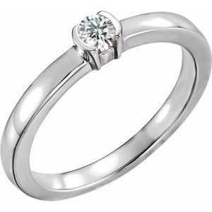 14K White Gold 1/5 CTW Natural Diamond Family Stackable Ring