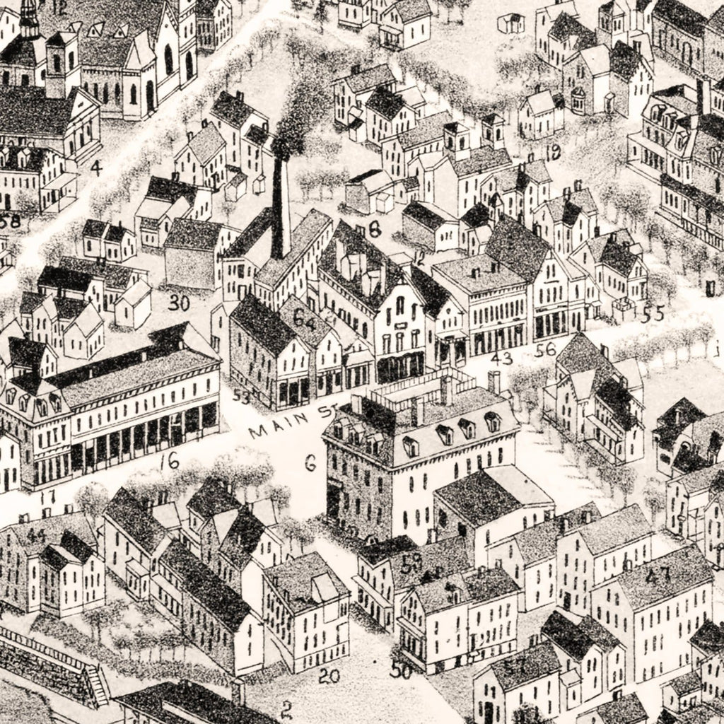 Vintage Map of Franklin, Massachusetts 1888