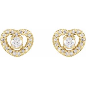 Sterling Silver 1/3 CTW Natural Diamond Heart Earrings – image 4