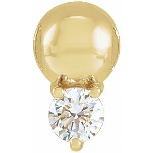 14K Yellow Gold .02 CT Natural Diamond Bead Pendant