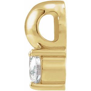 14K Yellow Gold .02 CT Natural Diamond Bead Pendant