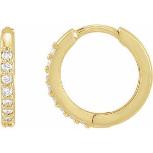 Platinum .05 CTW Natural Diamond Hinged 8 mm Hoop Earrings – image 5