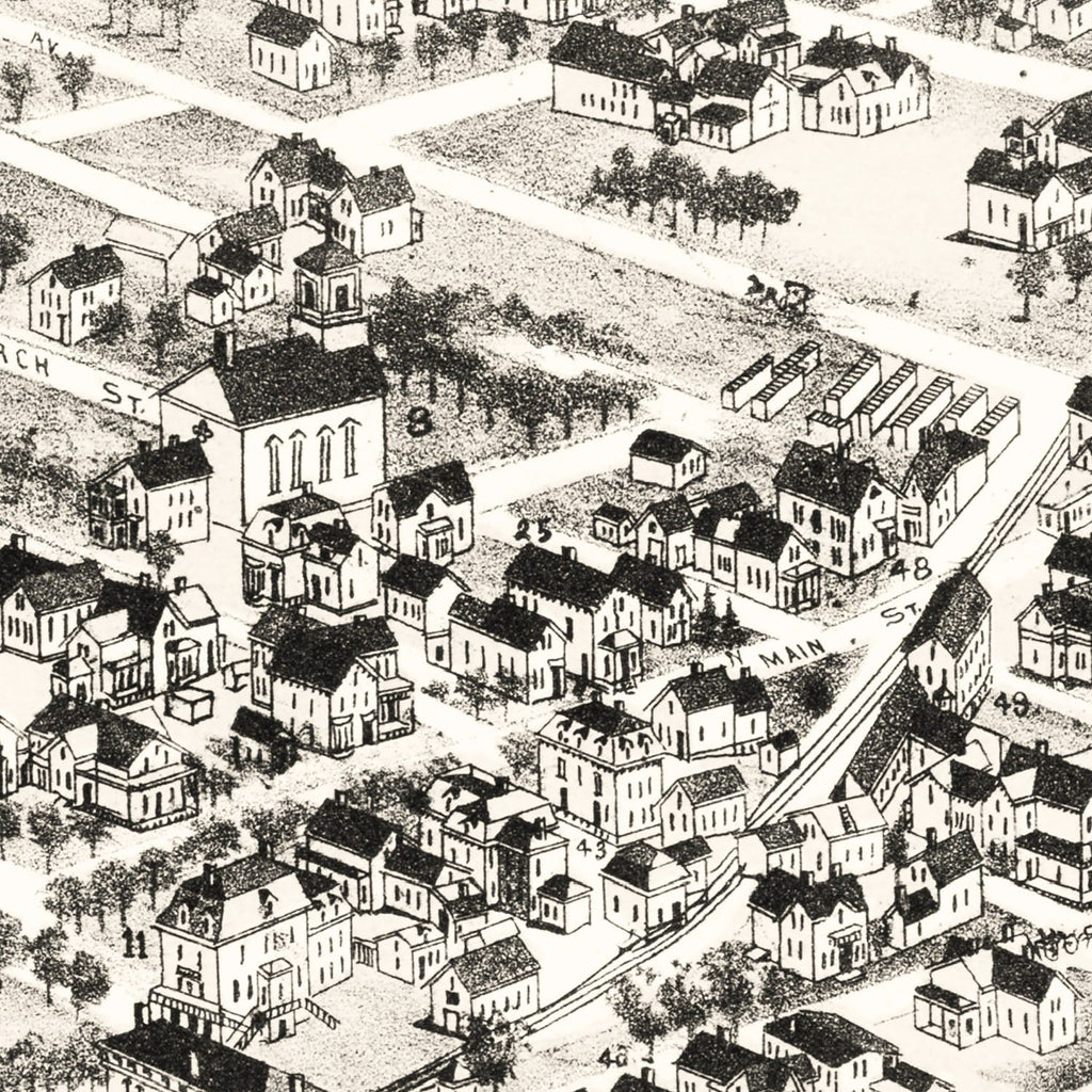 Vintage Map of Mansfield, Massachusetts 1888