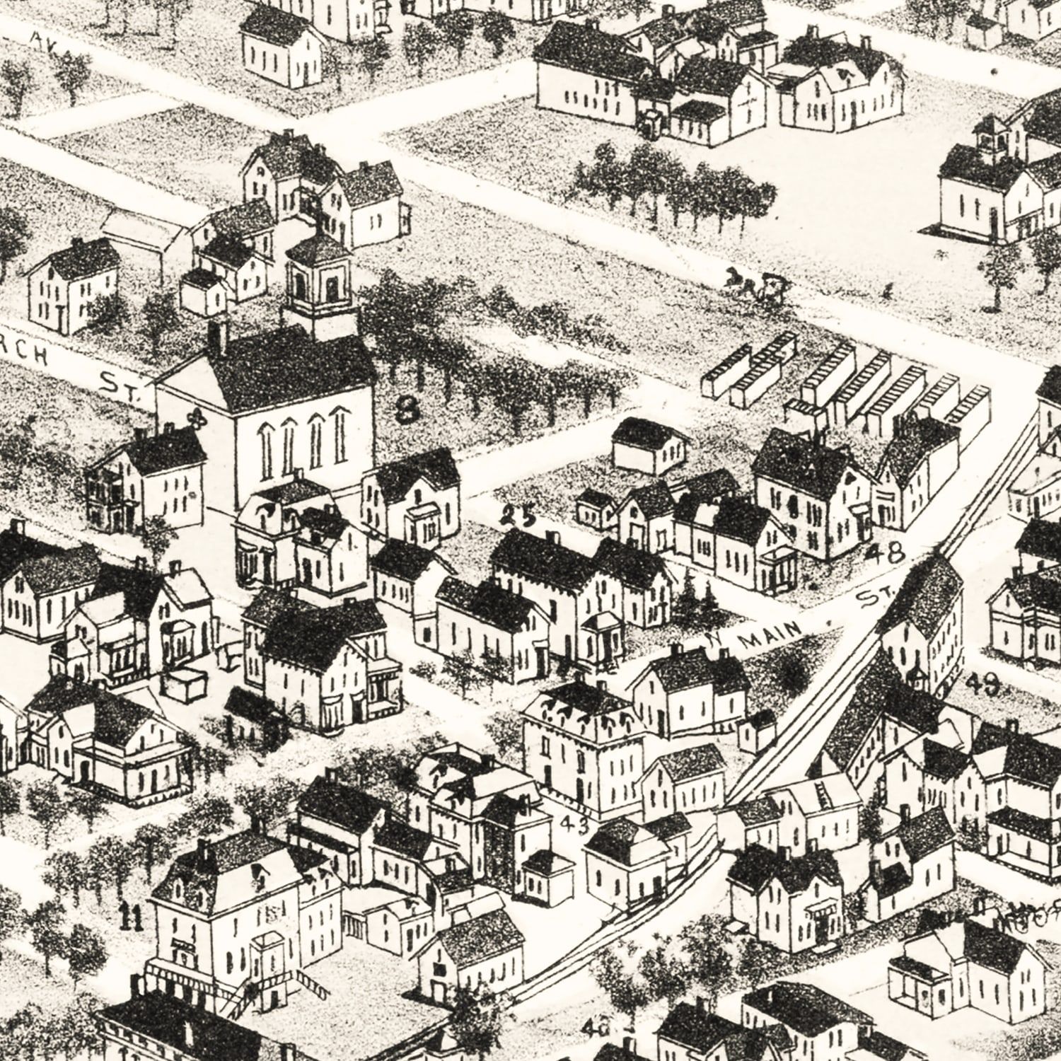 Vintage Map of Mansfield, Massachusetts 1888