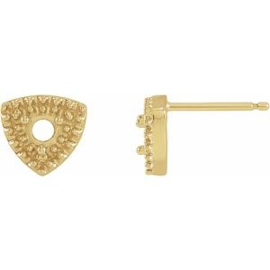 14K Yellow Gold 3 mm Round Halo-Style Earring Mounting