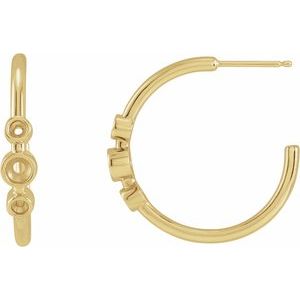 Bezel-Set Hoop Earrings