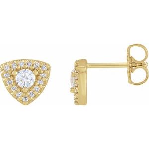 14K Yellow Gold 1/2 CTW Natural Diamond Halo-Style Earrings