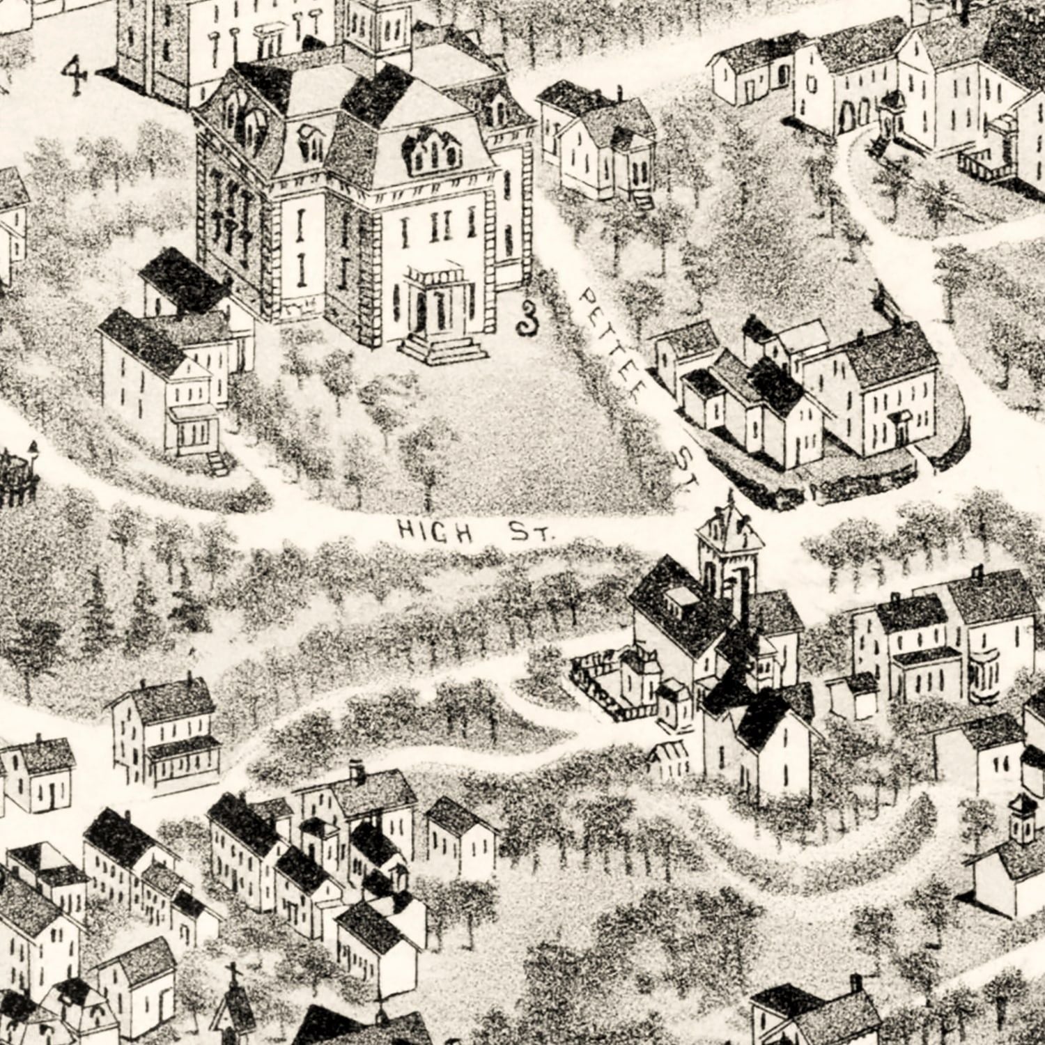 Vintage Map of Newton Upper Falls, Massachusetts 1888