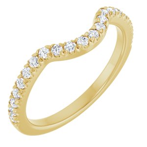 14K Yellow 1/3 CTW Natual Diamond French-Set Contour Band