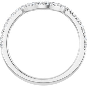 Platinum 1/3 CTW Natual Diamond French-Set Contour Band