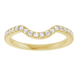 14K Yellow 1/3 CTW Natual Diamond French-Set Contour Band