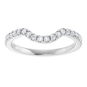 Platinum 1/3 CTW Natual Diamond French-Set Contour Band