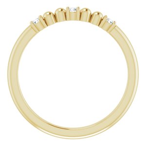 14K Yellow Gold 1/10 CTW Natural Diamond Bead Ring