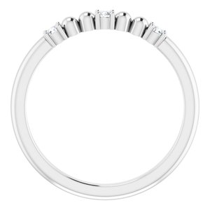 Platinum 1/10 CTW Natural Diamond Bead Ring