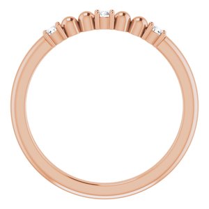 14K Rose Gold 1/10 CTW Natural Diamond Bead Ring