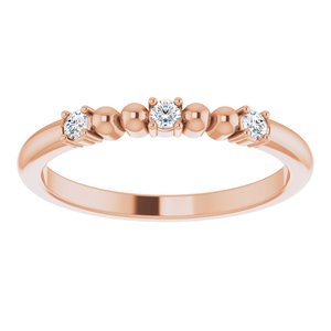 14K Rose Gold 1/10 CTW Natural Diamond Bead Ring
