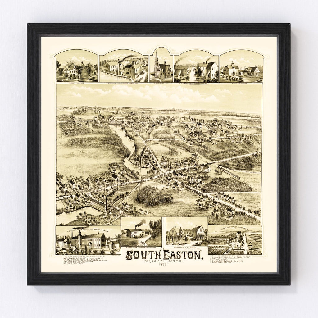 Vintage Map of South Easton, Massachusetts 1888