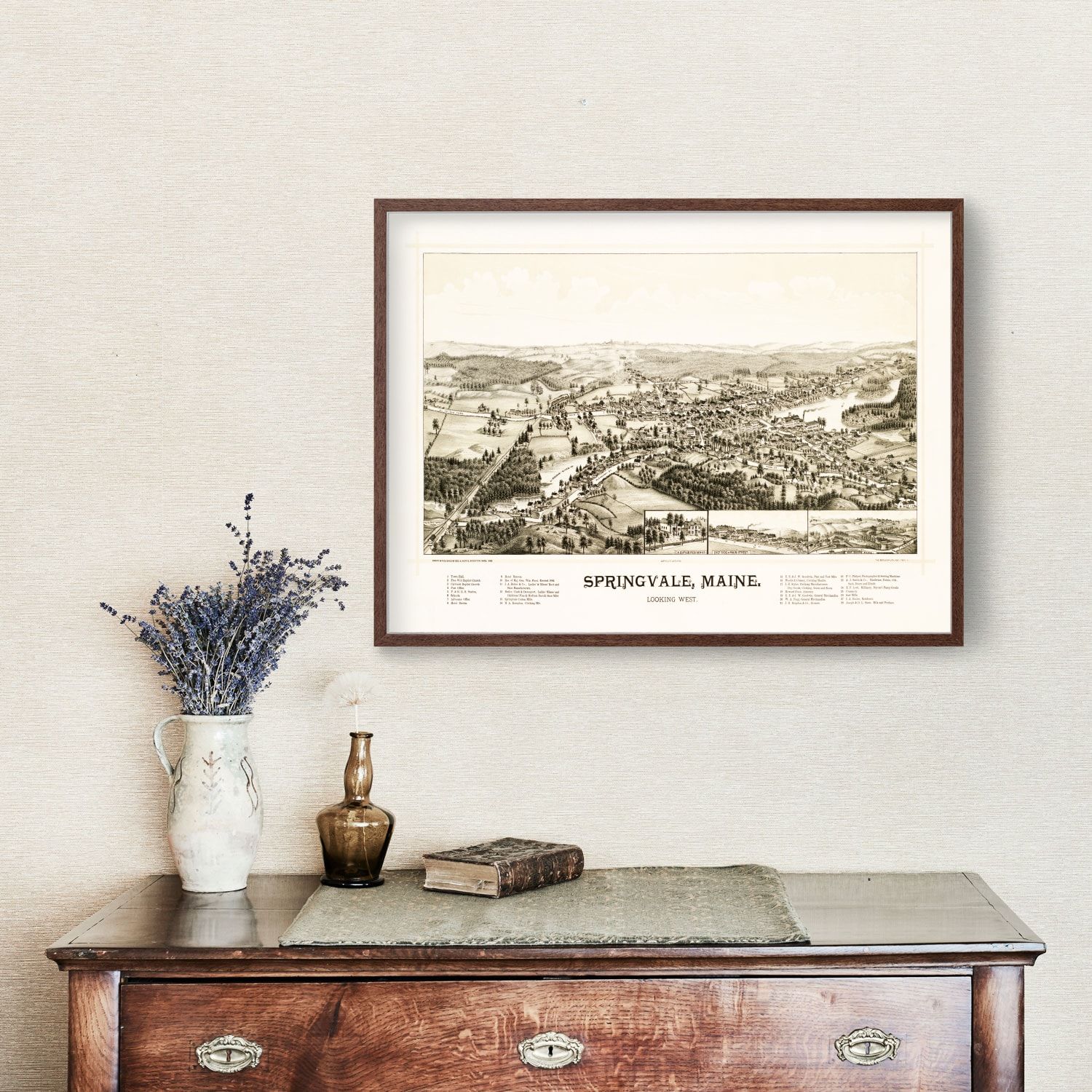 Vintage Map of Springvale, Maine 1888
