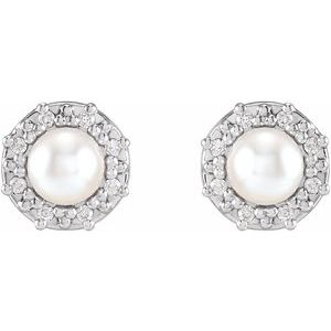 Halo-Style Pearl Earrings