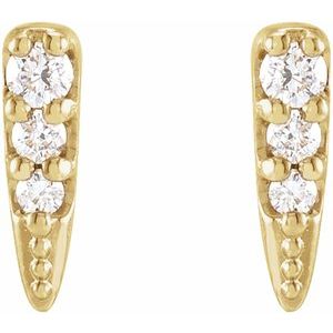 14K Yellow Gold .07 CTW Natural Diamond Spike Earrings – image 2