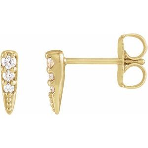 14K Yellow Gold .07 CTW Natural Diamond Spike Earrings