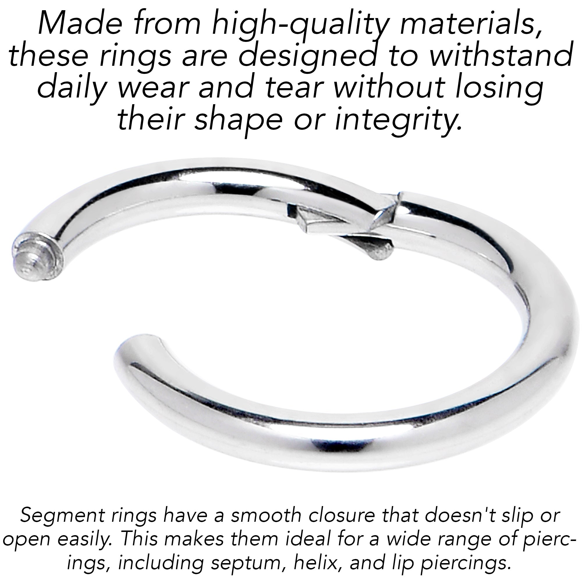 6G 1/2 316L Surgical Steel Precision Hinged Segment Hoop