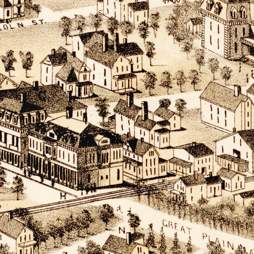 Vintage Map of Needham, Massachusetts 1887
