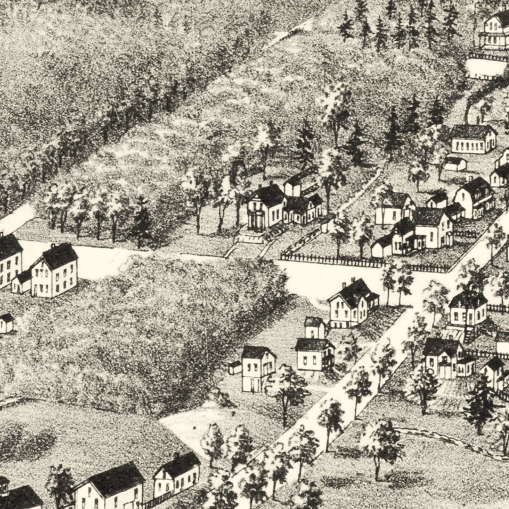 Vintage Map of Plainville, Massachusetts 1887