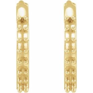 18K Yellow Gold 1.3 mm Round Accented 12.5 mm Hoop Earring Mounting – image 2