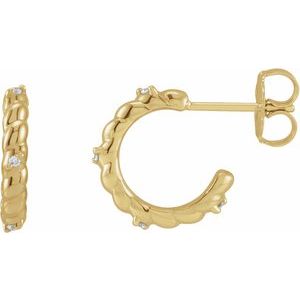 Platinum 1 mm Round Rope Huggie Earring Mounting – image 2