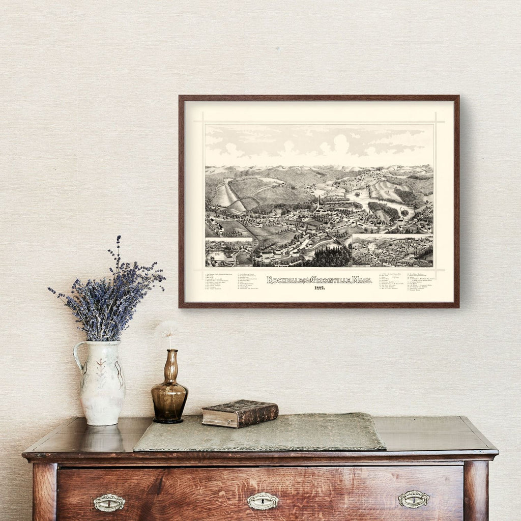 Vintage Map of Rochdale, Massachusetts 1887