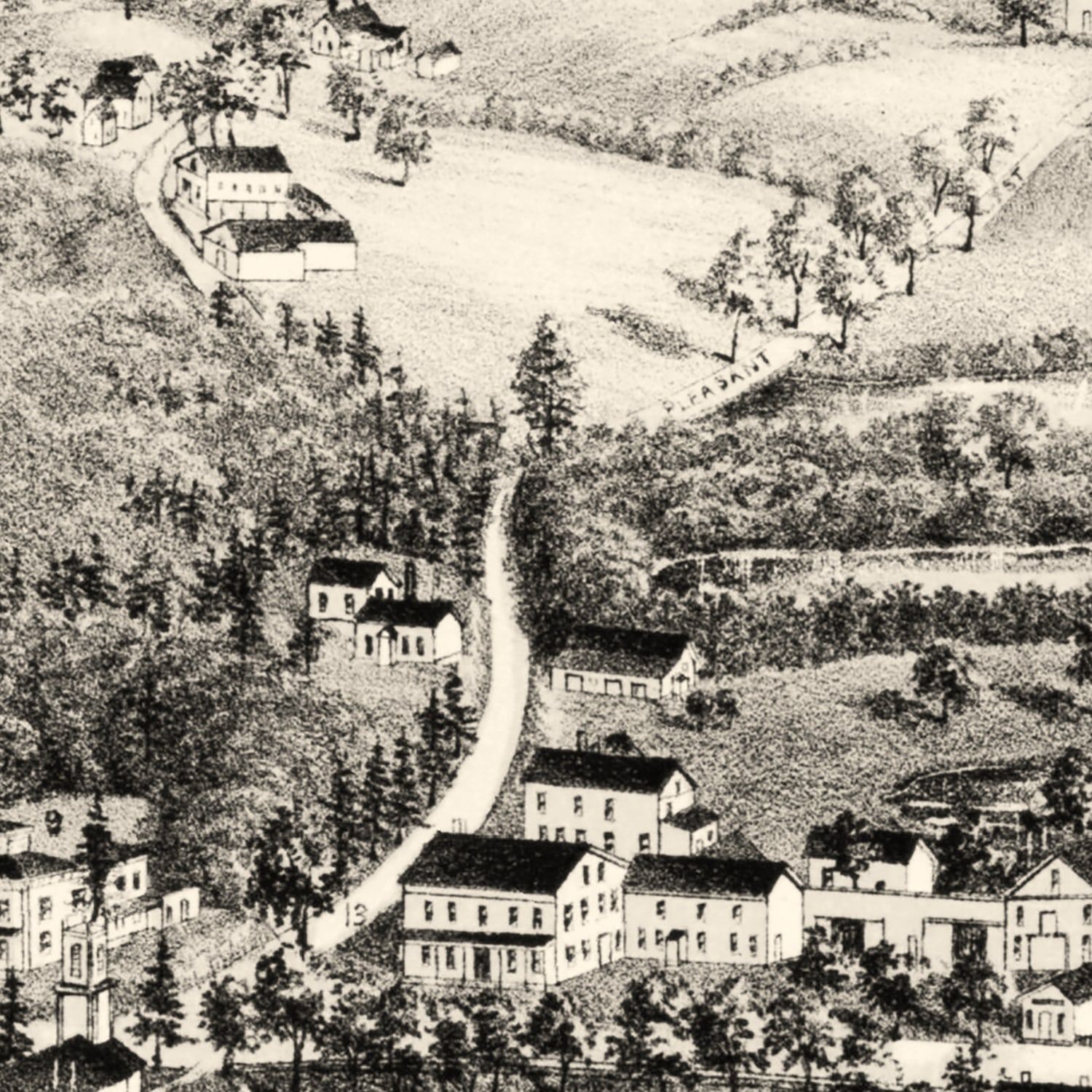 Vintage Map of Rochdale, Massachusetts 1887