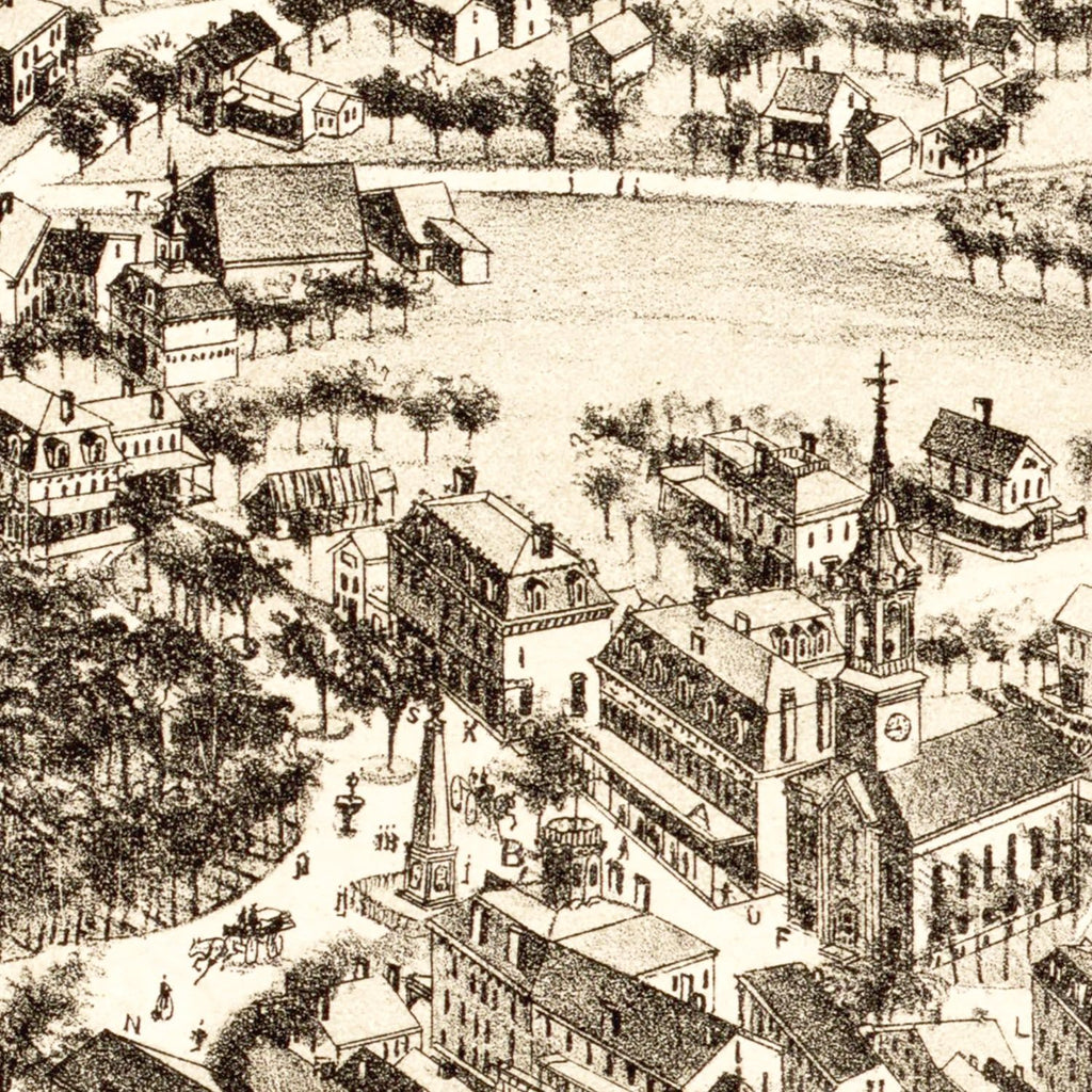 Vintage Map of Grafton, Massachusetts 1887