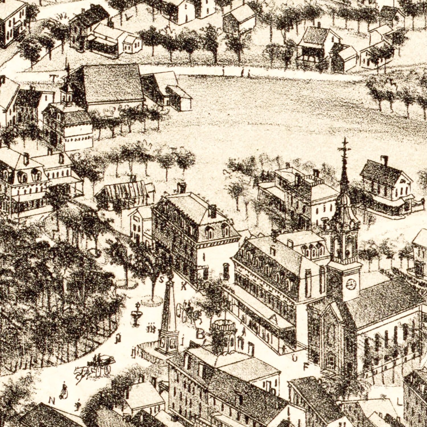 Vintage Map of Grafton, Massachusetts 1887