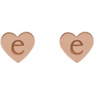 Engravable Heart Stud Earrings
