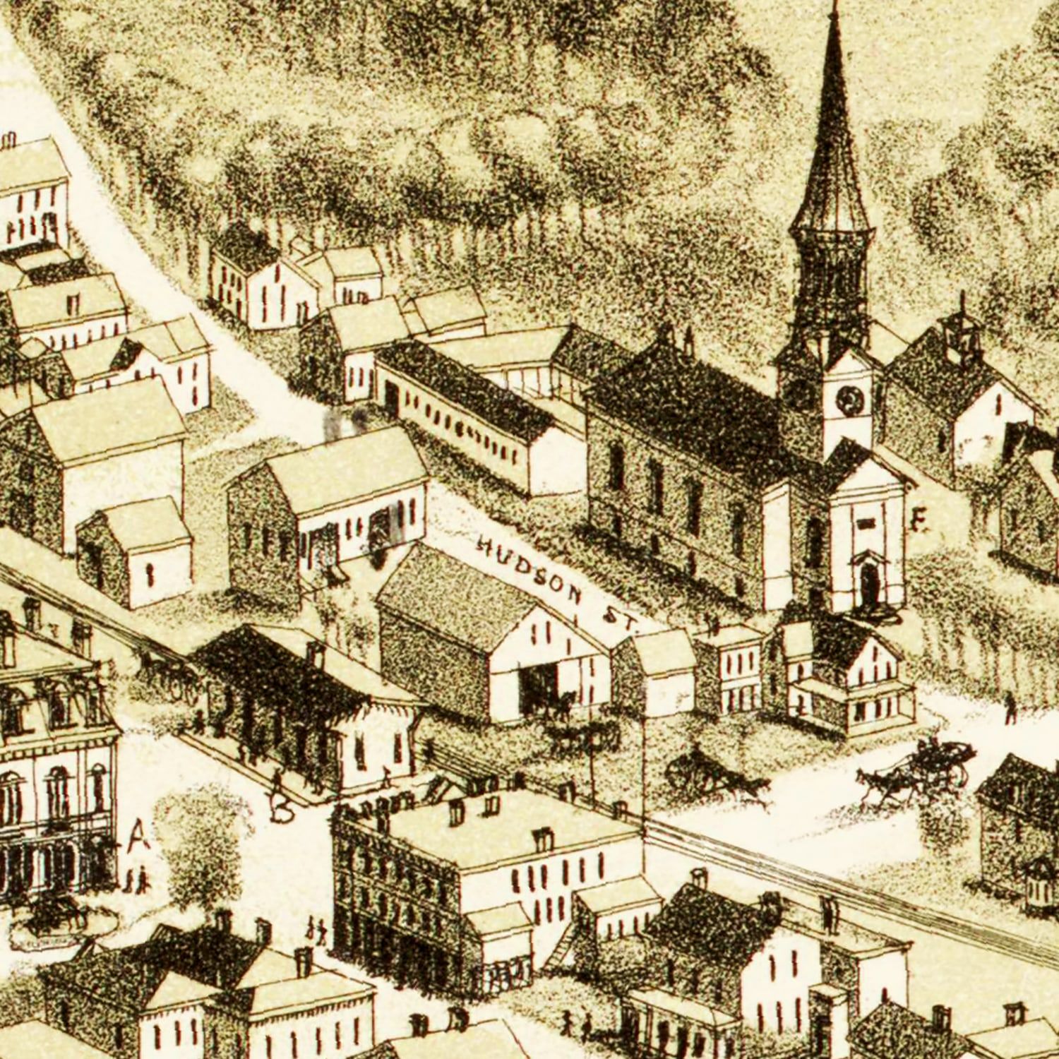 Vintage Map of Northborough, Massachusetts 1887