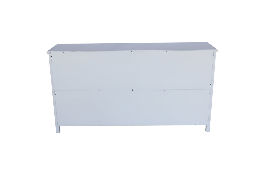 60'White Accent Cabinet with 4 Doors, Rustic Wood Sideboard Pantry Cabinet - Versatile Buffet Cabinet with Storage for Home Decor and Organization chic cabinet