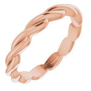 10K Rose Woven-Design Band Size 4