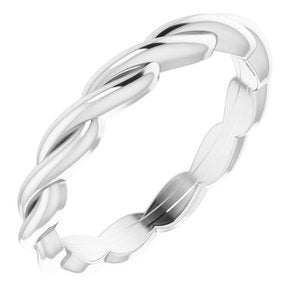 Continuum Sterling Silver Woven-Design Band Size 4