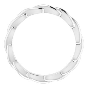 18K White Woven-Design Band Size 4
