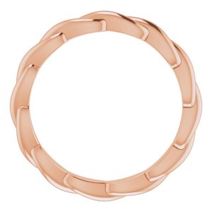 14K Rose Woven-Design Band Size 4