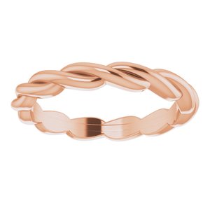 18K Rose Woven-Design Band Size 4