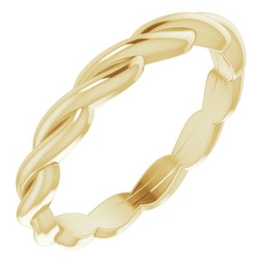 10K Yellow Woven-Design Band Size 4.5