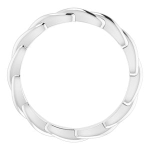10K White Woven-Design Band Size 4.5