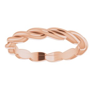 18K Rose Woven-Design Band Size 4.5