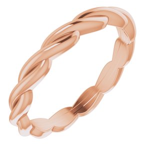 10K Rose Woven-Design Band Size 5