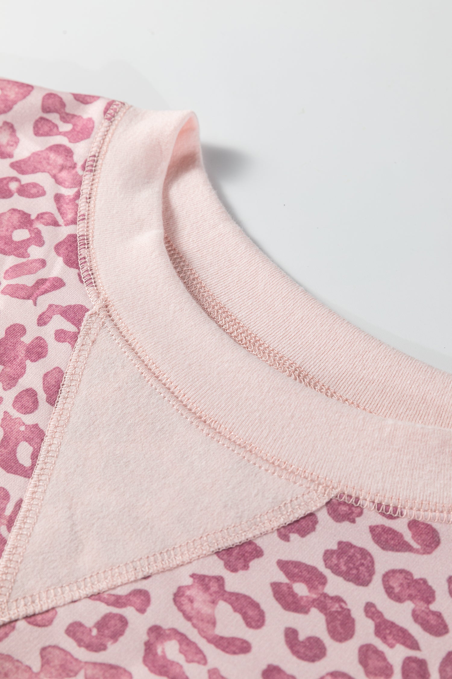 Leopard Patchwork Crew Neck Sweatshirt